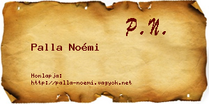 Palla Noémi névjegykártya
